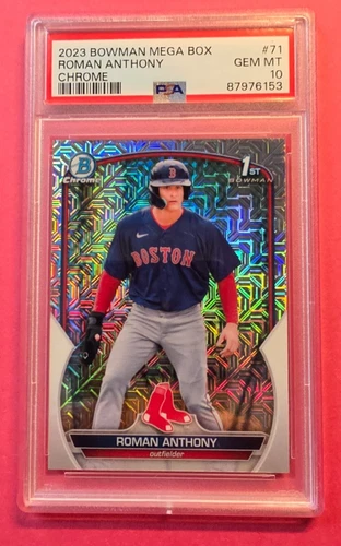 PSA 10 Roman Anthony 2023 Bowman Chrome 1st Mega Box Mojo Refractor GEM MINT