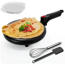 NutriChef Electric Griddle Crepe Maker - Pan Style Hot Plate Cooktop
