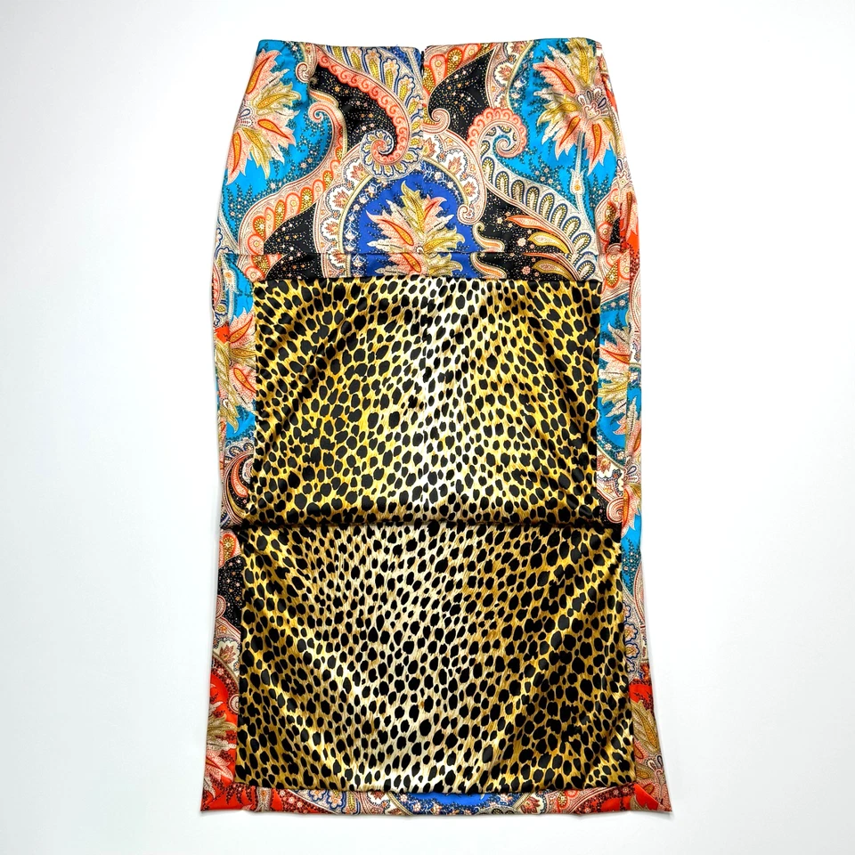 Auténtica falda lápiz Dolce & Gabbana seda elástica cachemira talla 46 EE. UU. 8-10 D&G Foto 3 de 4