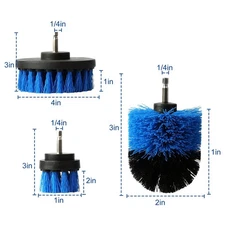 Cordless Drill Brush Set Power Scrubber Cleaning 2'' 3.5'' 4'' for Car Tile Wash