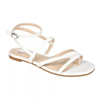 Journee Collection Serissa Women Slingback Strappy Sandals Size US 8M White