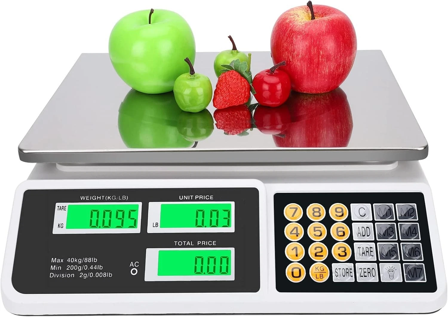 Bascula Digital 88 Ib 40 KG Comercial De Peso Balanza Cocina Para Pesar Comida