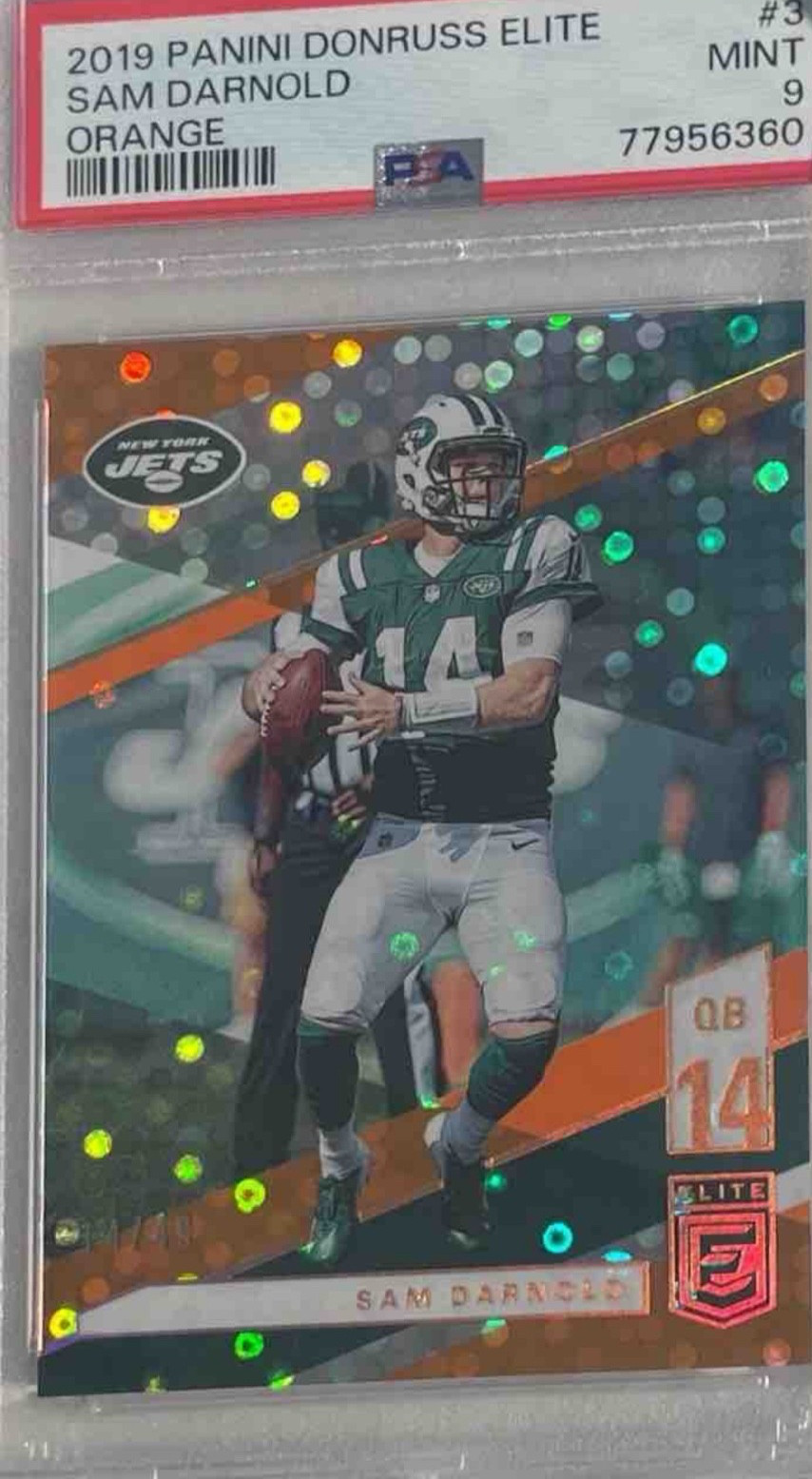 SAM DARNOLD 2ND YEAR PSA 9 POP 1 14/49 2019 DONRUSS ELITE ORANGE #3 SB LX CHAMP