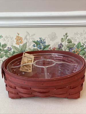Longaberger RETIRED 2015 BRICK RED LG. CATCH ALL BASKT/5 WAY DIVID PROT NEW TAG