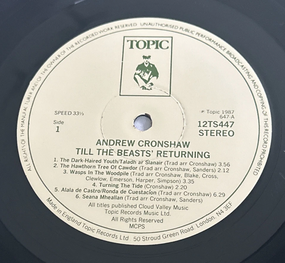 Andrew Cronshaw - Till The Beasts' Returning Vinyl Lp Record Folk NM / EX - Image 4 of 4