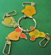 Disney WINNIE THE POOH  3 friends head charms keyring key chain keychain