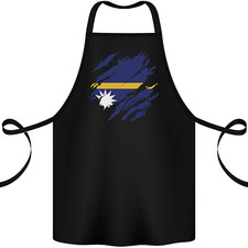 Torn Nauru Flag Nauruan Day Football Cotton Apron 100% Organic