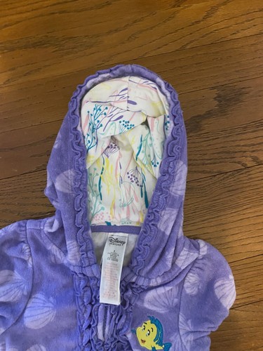 Disney Store Princess The Little Mermaid Ariel Girl Swimsuit Cover Up Purple 3 - Picture 4 of 7
