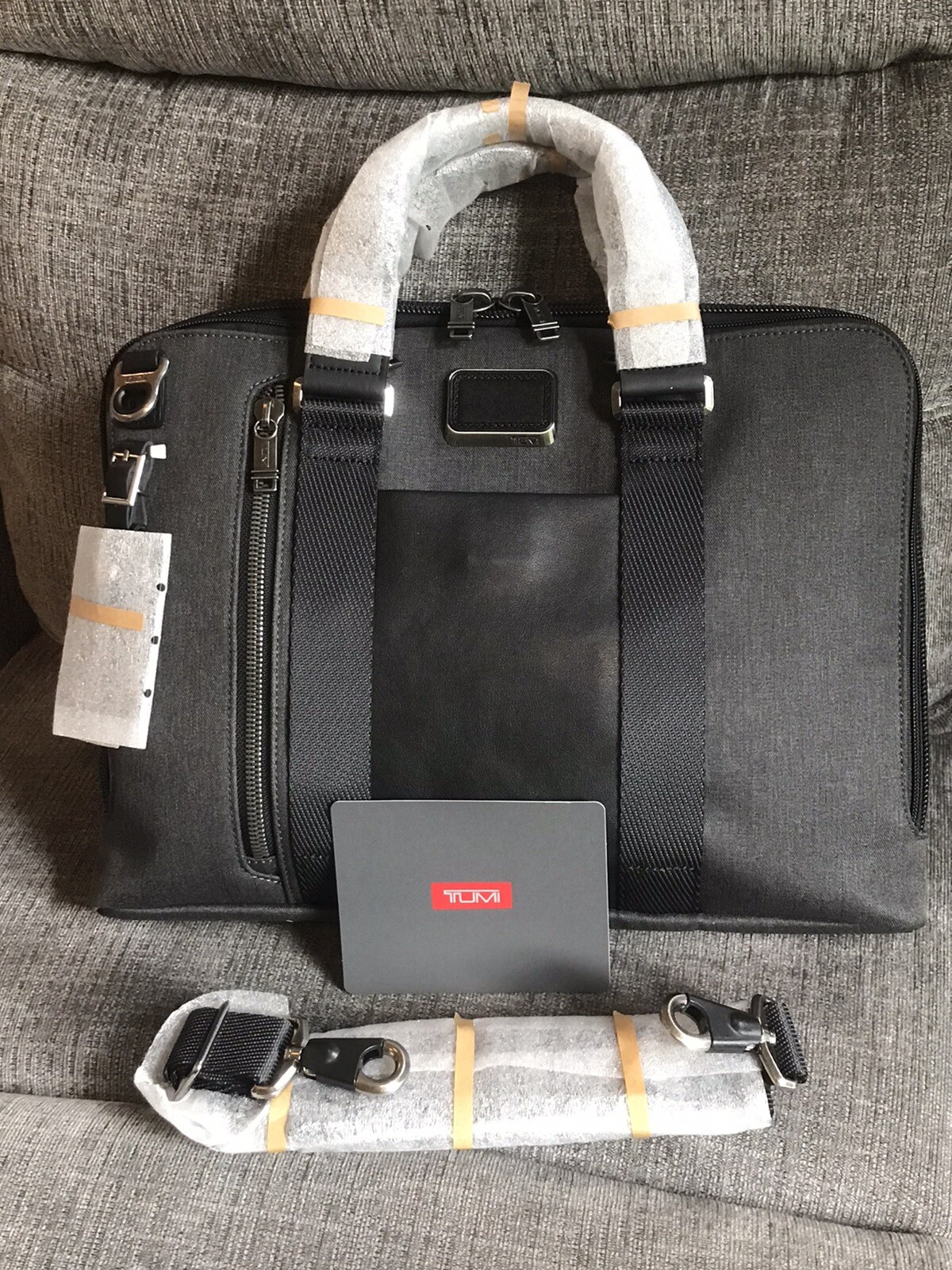 Tumi Alpha Bravo AVIANO Slim Laptop Brief GREY Poly & Black 