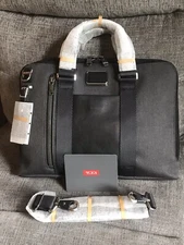 Tumi Alpha Bravo AVIANO Slim Laptop Brief GREY Poly & Black Leather BRAND NEW