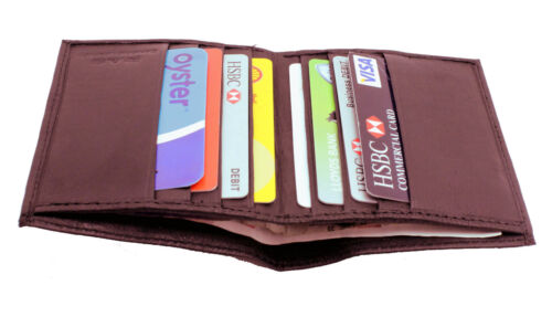 CUSTODIA DA UOMO CASSAFORTE RFID IN PELLE ULTRA SLIM MINI CARTA DI CREDITO MARRONE 122 - Foto 2 di 5