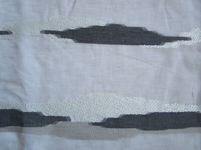 Villa Nova Taiga 113'' Wide Sheer Ivory Black 2 pcs curtain Pillow Fabric clouds