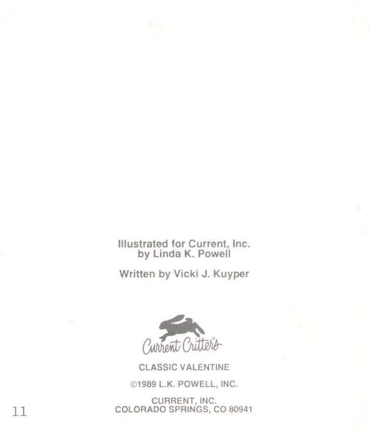 Tarjeta de felicitación Feliz día de San Valentín rosa bebé ratón rata Linda Powell Foto 3 de 3