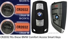 Replacement Battery For Bmw Smart Remote Key Fob - Murata Sony Cr2032 2 Pack