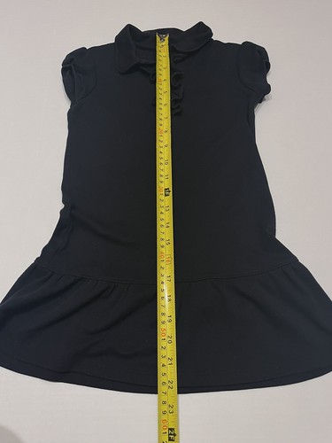✨Girls Size Medium (5), Chaps Approved Schoolwear, Black, Collar, Ruffle, Button - Picture 7 of 10
