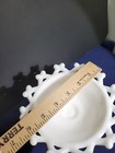 Imperial Glass Compote Milk Glass Open Lace Diamond Point — photo 8