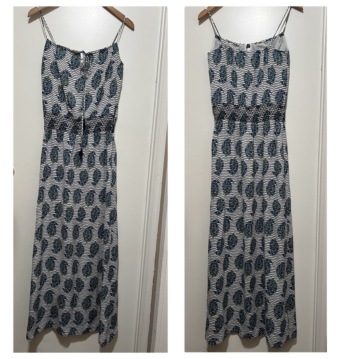 TORY BURCH Shelbee Floral Printed Silk Shirred Waist Maxi