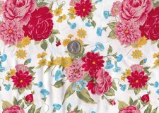 Remnant of Fabric Fat 8th 9X21 for Crafts, Quilting, Pioneer Woman Sweet Rose 