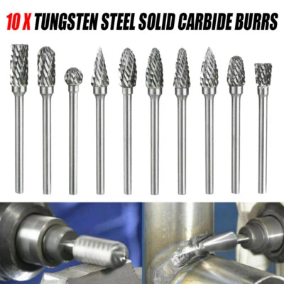 10 tlg Frässtift 3mm Wolframcarbid Hartmetallfräser Schaftfräser Fräser Bohrer - Bild 1 von 4