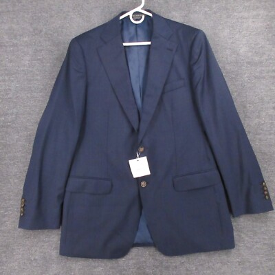Indochino Suit Jacket Mens 40 Regular Blue Plaid Button Wool