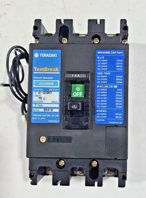 TERASAKI TEMBREAK CIRCUIT BREAKER XS100NS 75A 600V 25KA MADE IN JAPAN