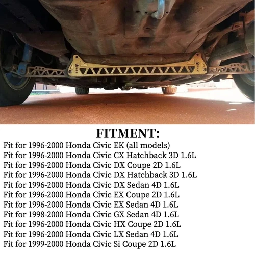 F7 Billet Rear Lower Control Arm+Subframe Brace Fit for Honda Civic EK LCA 96-00 - Picture 8 of 15