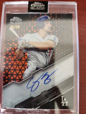 2020 Topps Chrome Black Corey Seager Auto orange /25 #CBA-CS