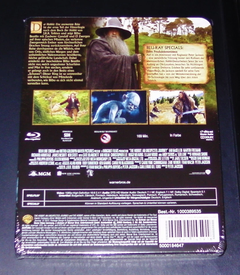 DER HOBBIT EINE UNERWARTETE REISE LIMITIERTE STEELBOOK EDITION BLU RAY NEU & OVP - Bild 2 von 2
