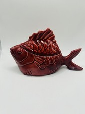 Vintage Pollo del Mare Tonno Panettiere e Insalatiera Bauer Made in California