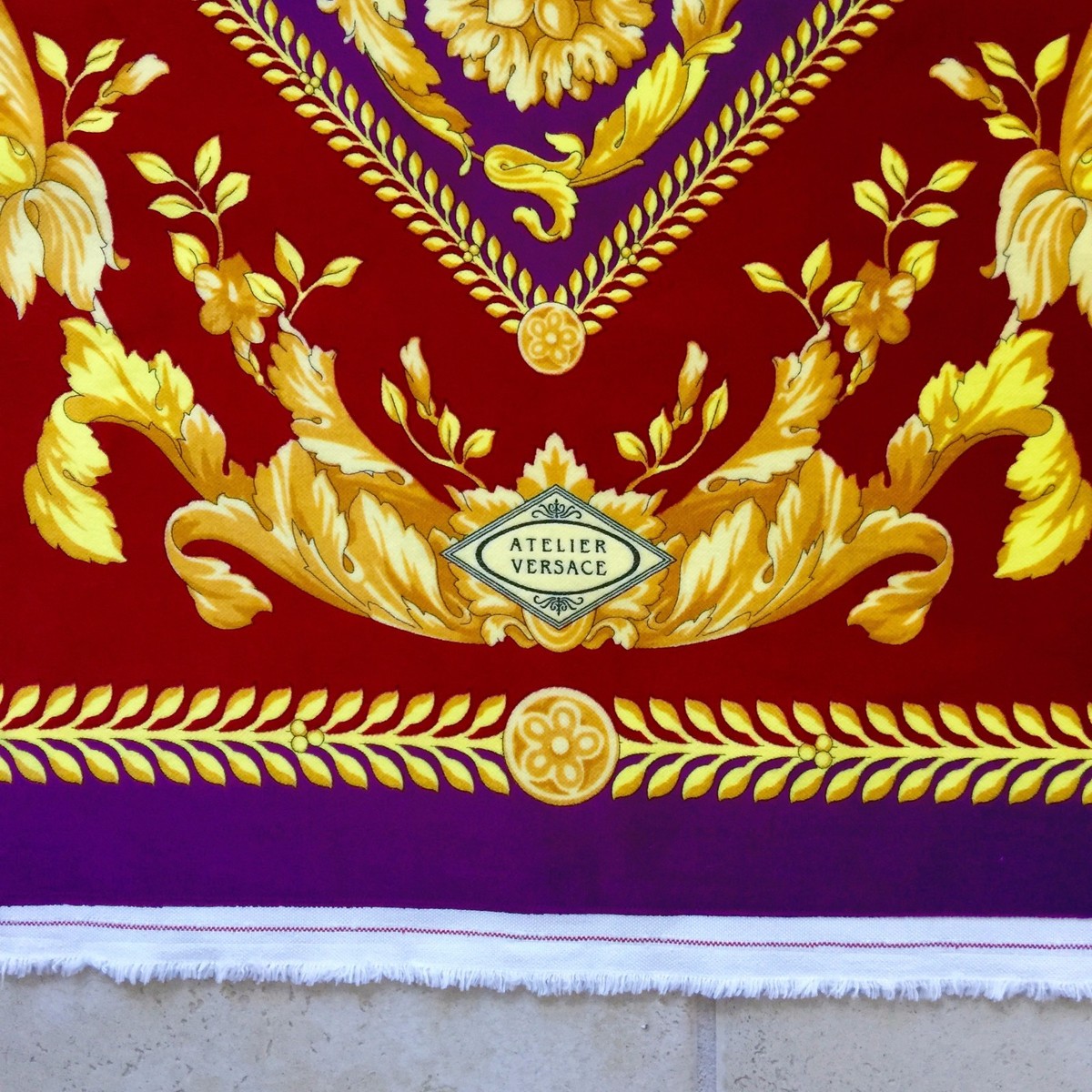 GIANNI VERSACE velvet fabric panel Barocco print size 55' square