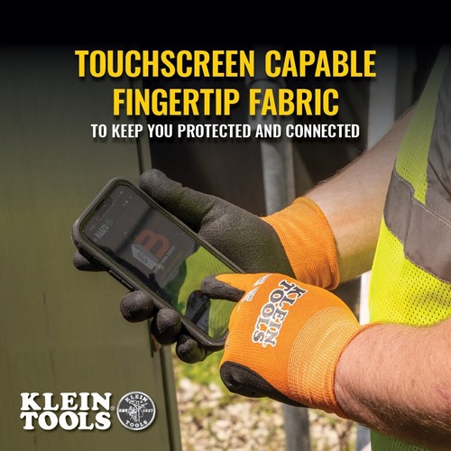 Klein Tools 60672 Knit Dipped Gloves, Cut Level A1, Touchscreen, Large, 1-Pair - Picture 3 of 13