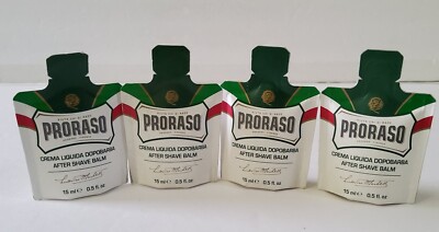 Lot Of 4- Proraso Men s After Shave Balm .5fl Oz/15ml Travel Size