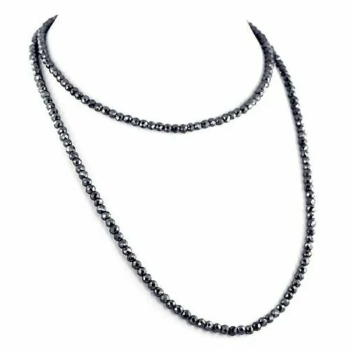 Black diamond tennis necklace discount
