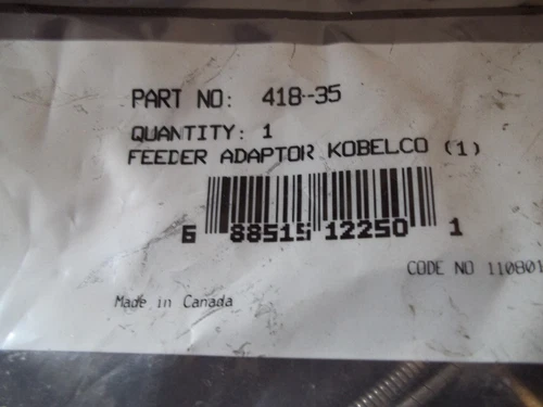 NEW IN SEALED BAG TREGASKISS 418-35 FEEDER ADAPTER FOR KOBELCO