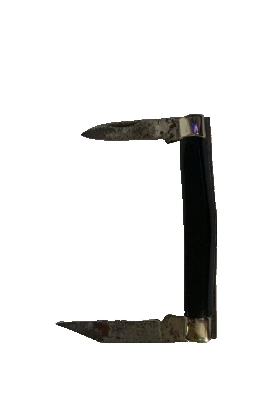 铜拉手黑色 Pocketknife 收藏品老式折刀