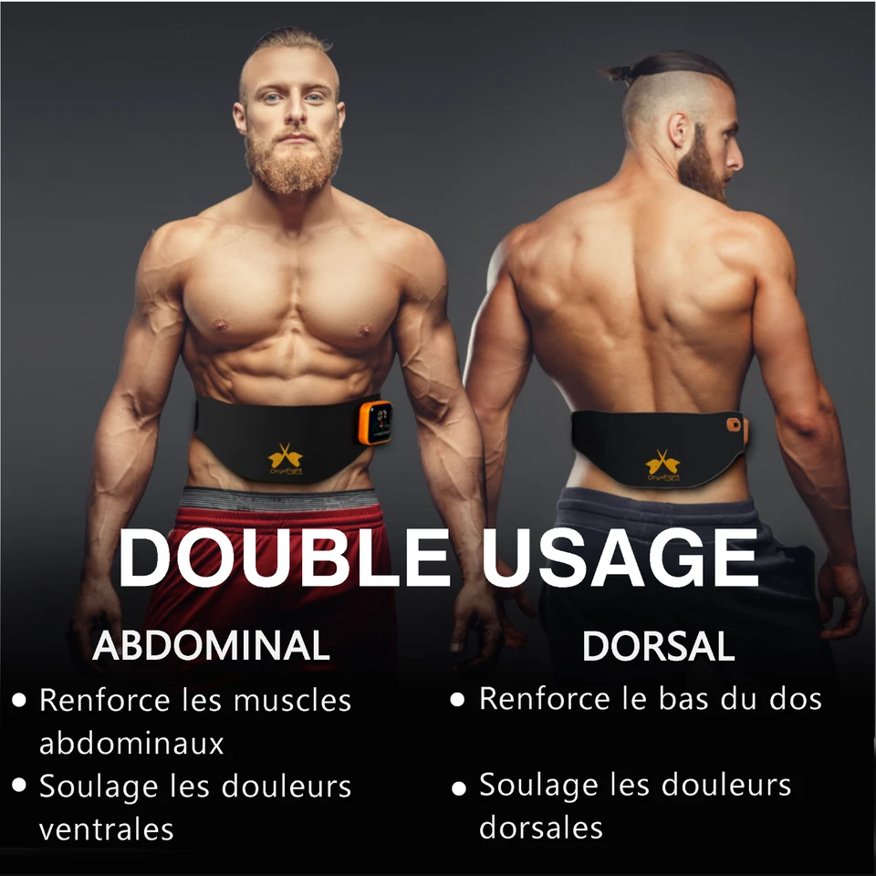 Ceinture abdominale électrostimulation 7 modes + 15 niveaux. Ceinture chauffante - Photo 3/4