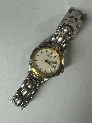 CITIZEN 1010-K09931 Two Tone Quartz Analog Women's Watch Sz. 6 1/2'' New Battery