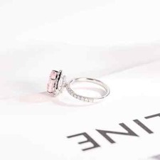 1.90 Ct Natural Pink Sapphire Diamond Engagement Ring 14K Solid White Gold Sz 5 1.90 Ct Natural Pink Sapphire Diamond Engagement Ring 14K Solid White Gold Sz 5 - Image 1