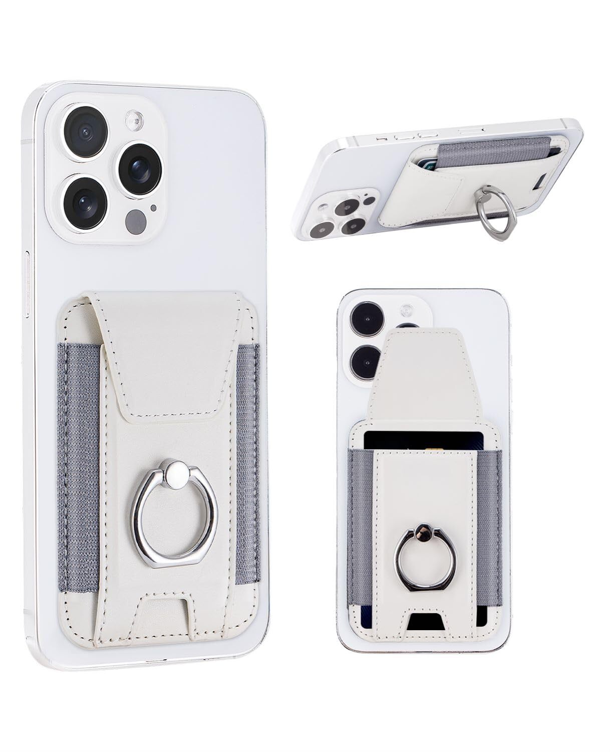 MagSafe Wallet with Phone Grip - Magnetic Leather Wallet with Privacy Flap fo...