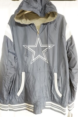 NFL Branded Dallas Cowboys Reversible Blue And Gray Jacket Men XXL