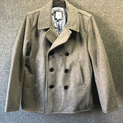 Gap Wool Blend Peacoat Heather Grey Medium TD110 GG 06