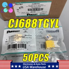 (50-PACK) For Panduit CJ688TGYL-24 Cat6 Mini-Com Jack Module, Yellow