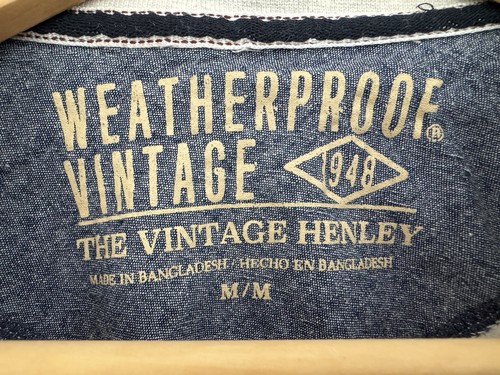 Weatherproof Vintage Men's Soft Cotton Marled Henley Long Sleeve Shirt Beige M - Picture 2 of 4