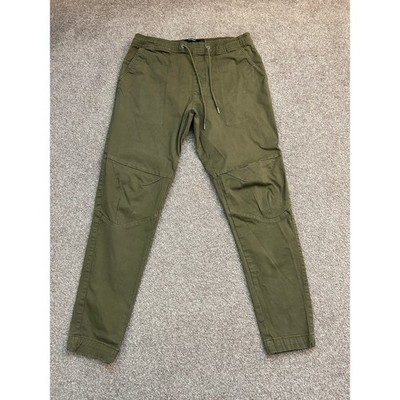 Pull&Bear Jogger Pants Mens M Olive Green Excellent Articulated Knee 8678/504