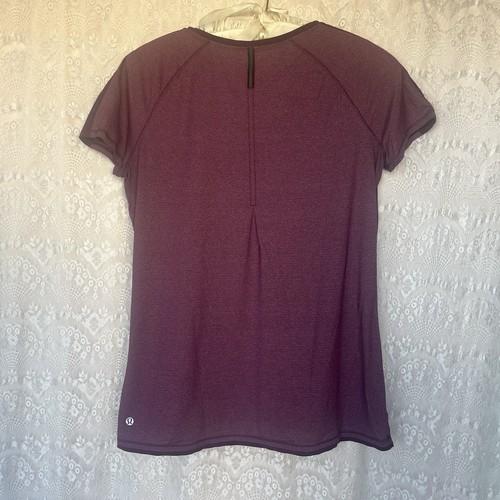 Lululemon Race Me T-shirt Size M Purple Plum Way Stretch Wicking - Picture 3 of 9