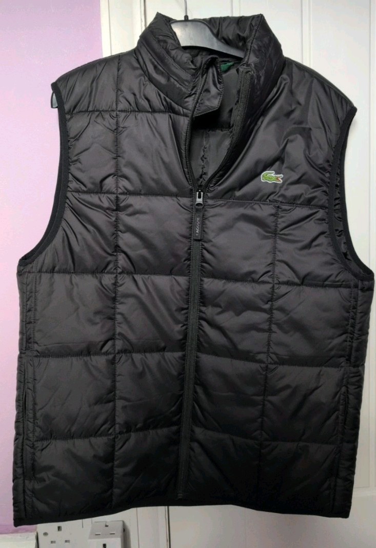 Lacoste Black Puffer Gilet S/M New RRP £300