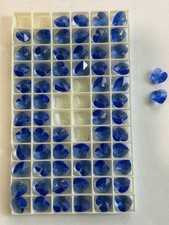Blue Heart Faceted Crystal Loose Beads Lot for Jewelry Making