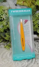Tweezerman Slant Tweezers FULL-SIZE New in Package YELLOW