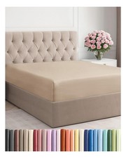 Full Fitted Bed Sheet - Bottom Single Fitted Sheet Only - Ultra-Soft Hotel Lu...