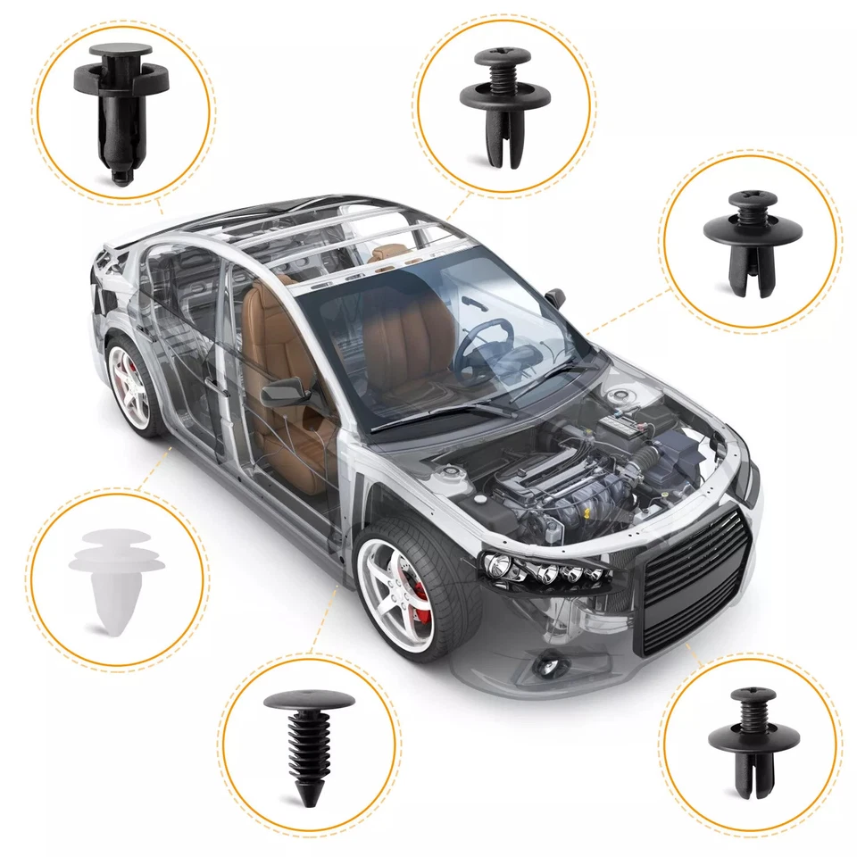 For Subaru 100Pcs Bumper Hood Clips Retainer Rivet Fastener Fender Push Pin US Foto 2 de 4